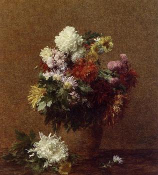 Henri Fantin-Latour : Large Bouquet of Chrysanthemums II